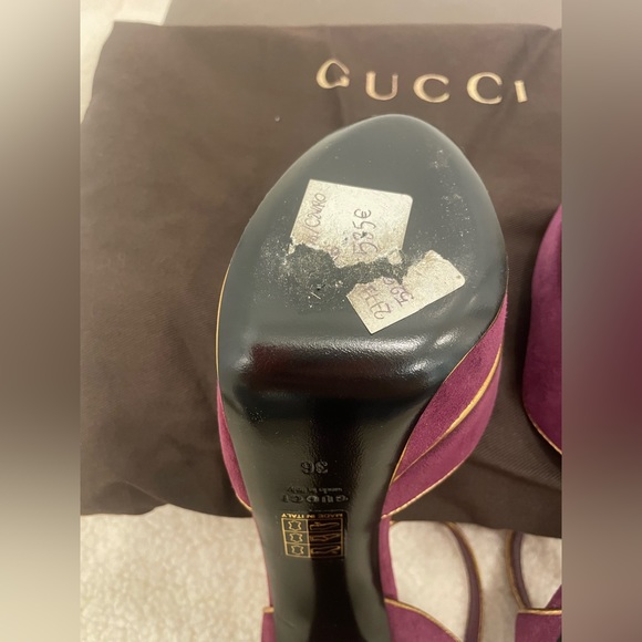 Gucci Authentic heels Nappa silk  5226. Purple, 36 - Picture 4 of 6